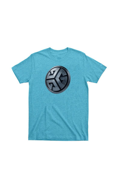 Digital direct to garment printed shirt with TRI-G METAL 3D logo designed by Pete Debay for Grubwear