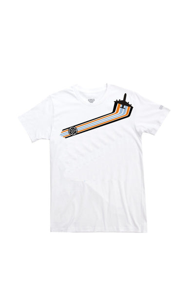 Digital Direct to garment printed, soft cotton T-shirt with the RETRO-JET AIRLINER print by Grubwear