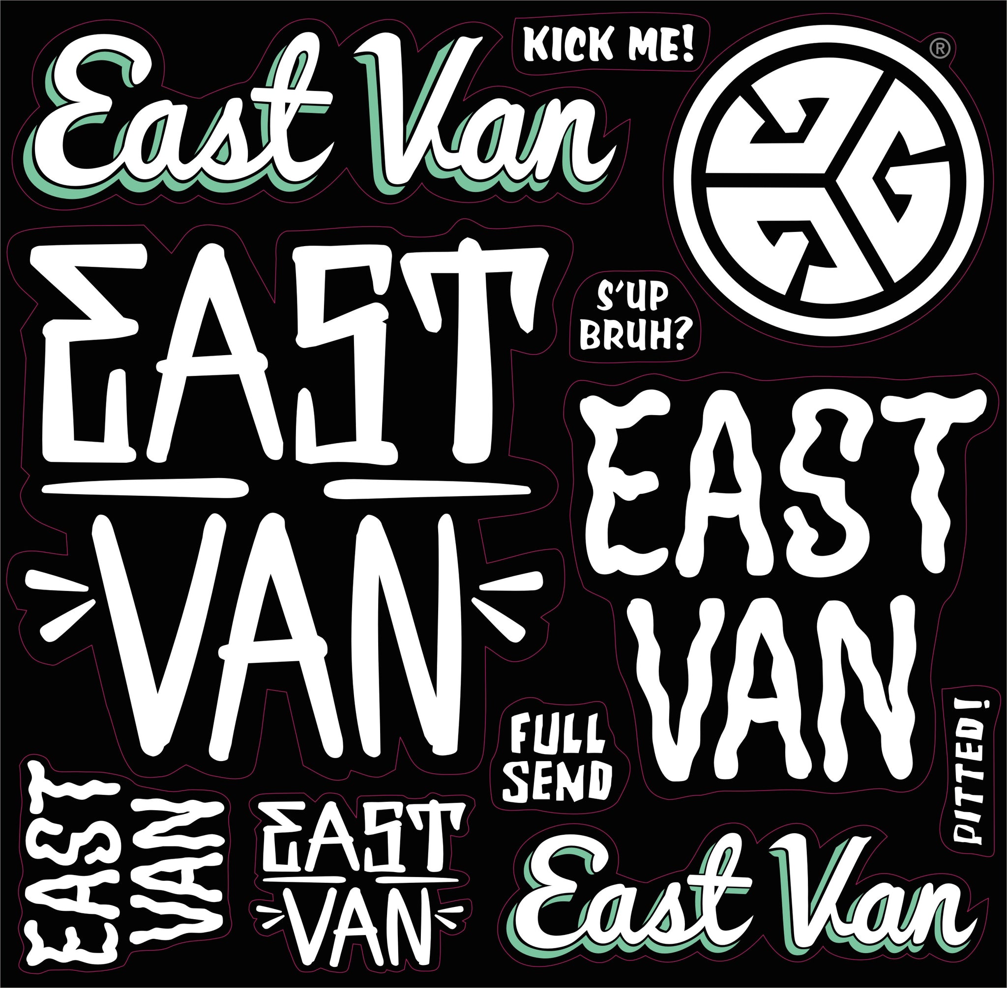 EAST VAN Sticker Sheet by Grubwear